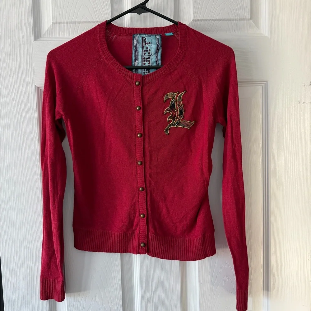 L.A.M.B Letter Cardigan Sweater - Picture 1 of 8